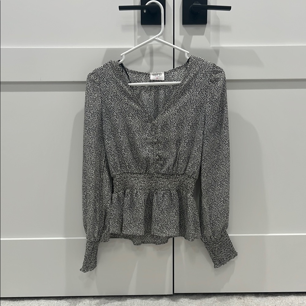 Sienna Sky Black and White Patterned Blouse